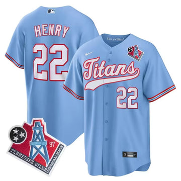 Derrick Henry Tennessee Titans blue Throwback jersey