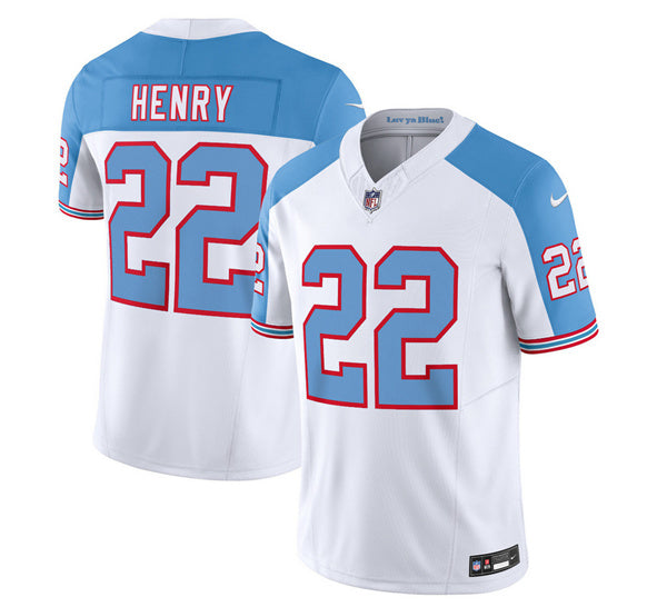 Derrick Henry Tennessee Titans white-blue FUSE jersey