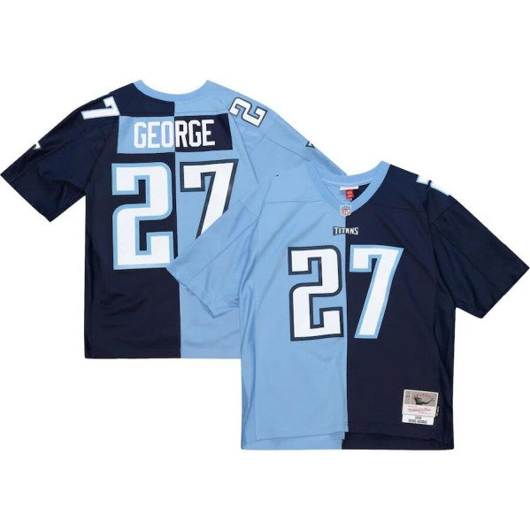 Eddie George Tennessee Titans blue Split jersey
