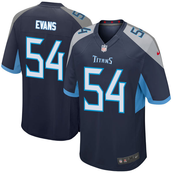 Rashaan Evans Tennessee Titans navy Game jersey