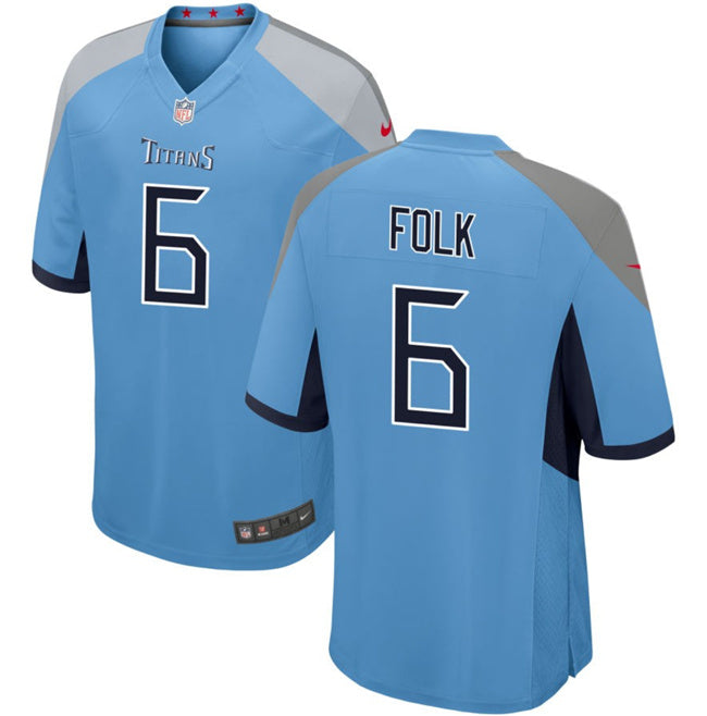 Nick Folk Tennessee Titans blue Game jersey