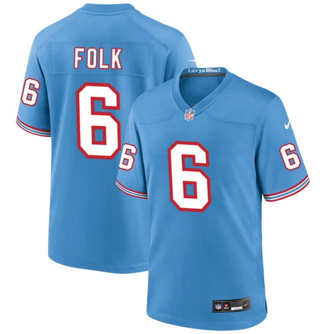 Nick Folk Tennessee Titans blue Game jersey