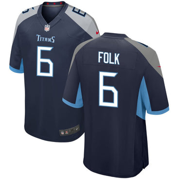 Nick Folk Tennessee Titans navy Game jersey