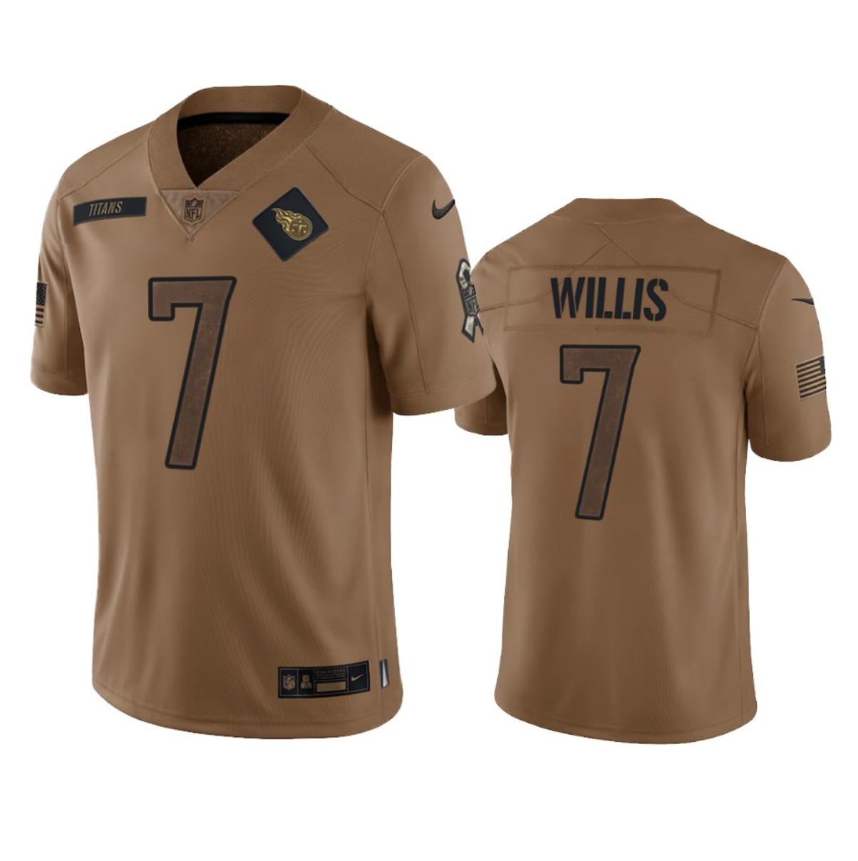Malik Willis Tennessee Titans brown Salute To Service jersey