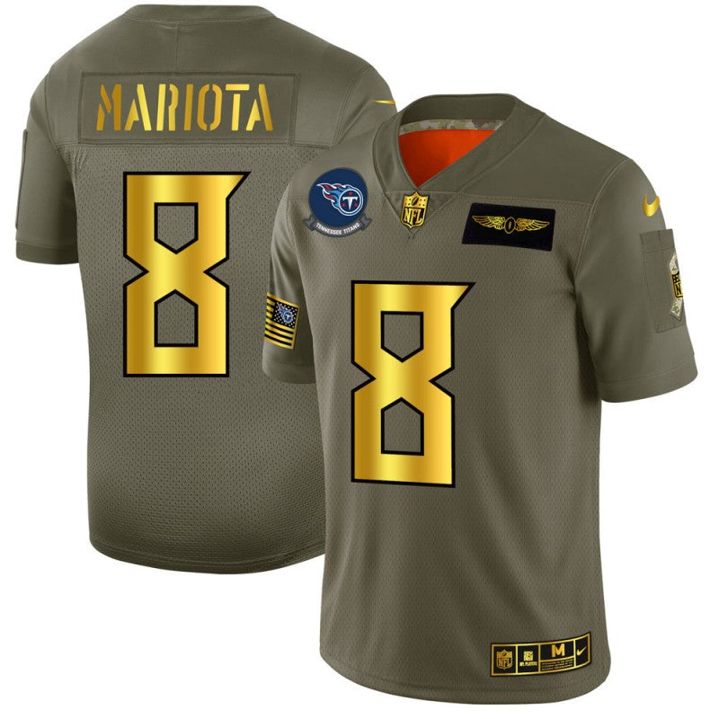 Marcus Mariota Tennessee Titans olive-gold Salute To Service jersey