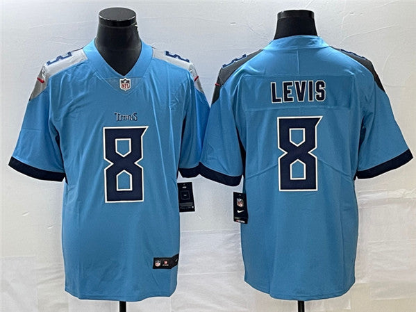 Will Levis Tennessee Titans blue jersey