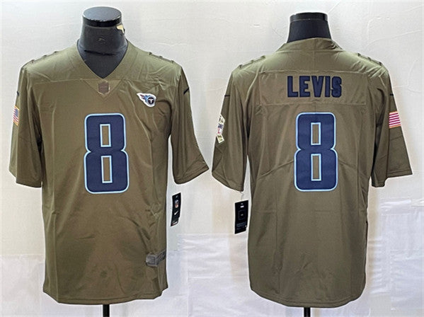 Will Levis Tennessee Titans olive Salute To Service jersey