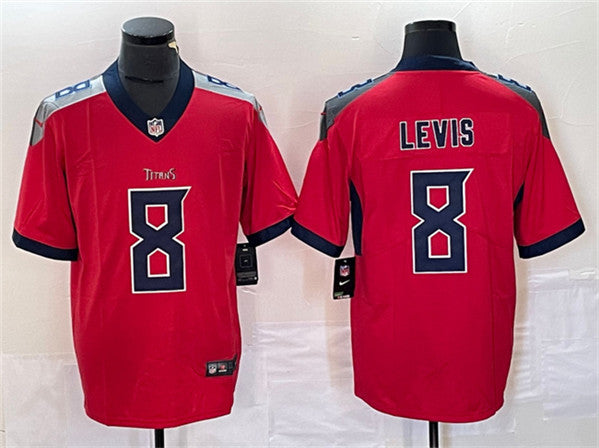 Will Levis Tennessee Titans red jersey