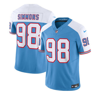 Jeffery Simmons Tennessee Titans blue-white FUSE jersey