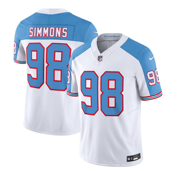 Jeffery Simmons Tennessee Titans white-blue FUSE jersey