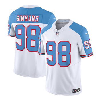 Jeffery Simmons Tennessee Titans white-blue FUSE jersey