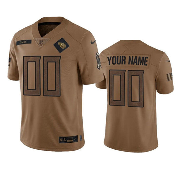 Custom Tennessee Titans brown Salute To Service jersey