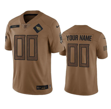 Custom Tennessee Titans brown Salute To Service jersey
