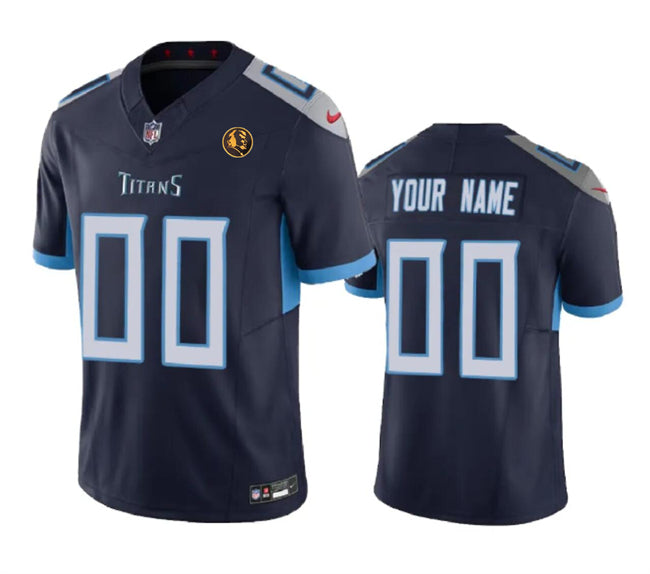 Custom Tennessee Titans navy FUSE jersey