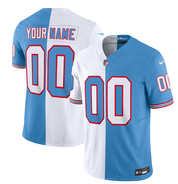Custom Tennessee Titans white-blue FUSE jersey