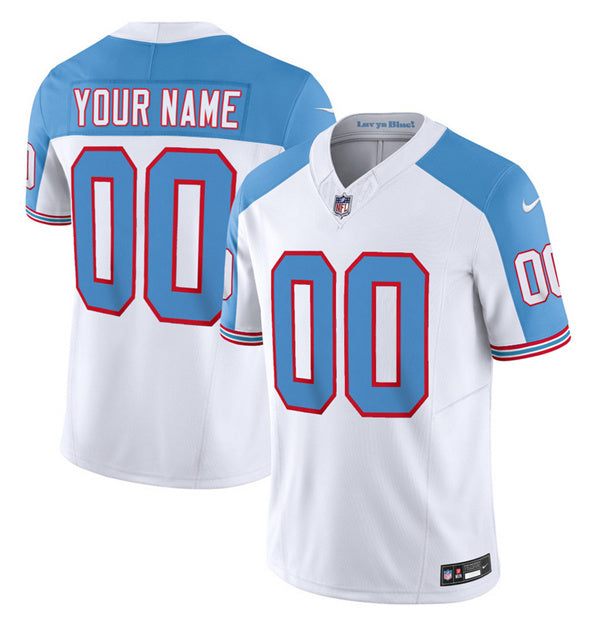 Custom Tennessee Titans white-blue FUSE jersey