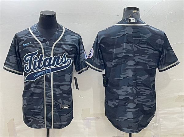 Custom Tennessee Titans gray Camo jersey