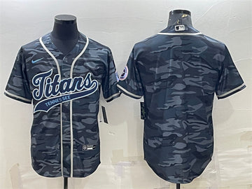 Custom Tennessee Titans gray Camo jersey