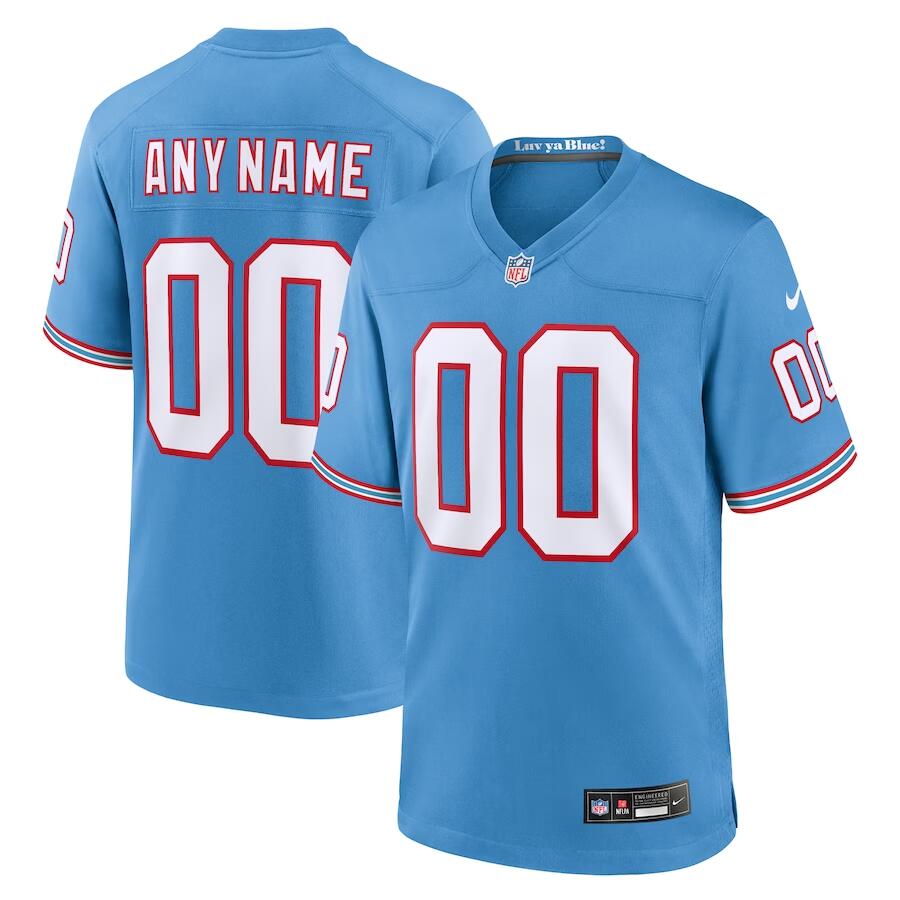 Custom Tennessee Titans blue Game jersey