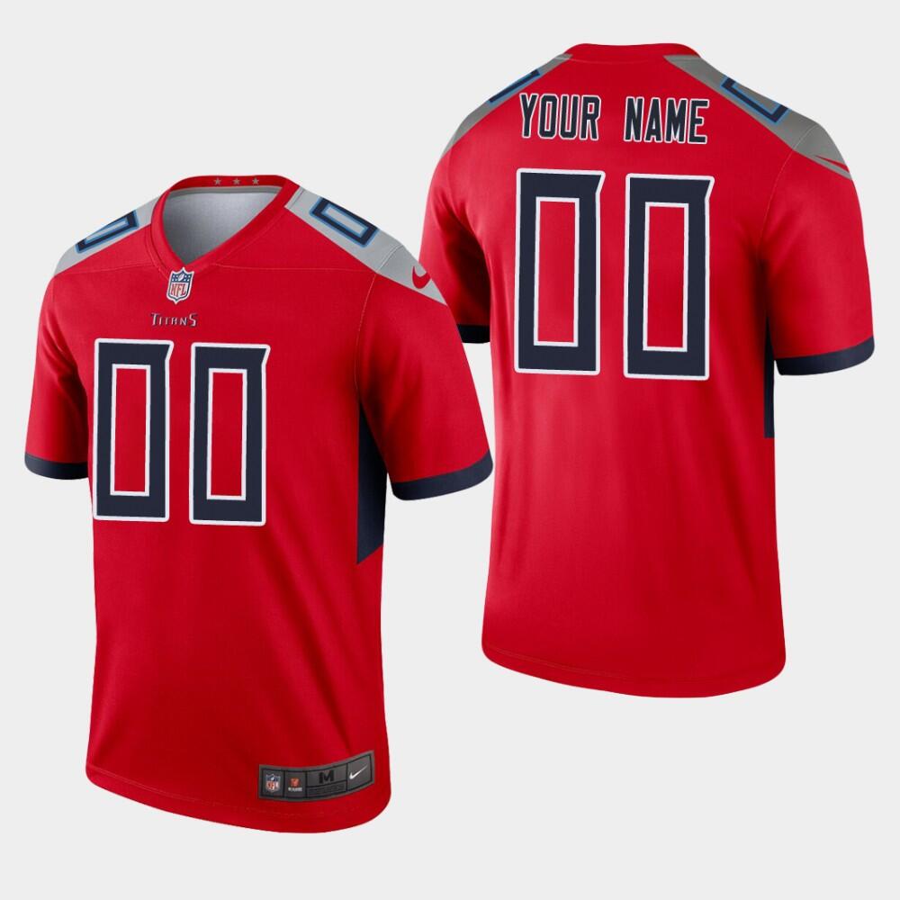 Custom Tennessee Titans red Inverted Legend jersey