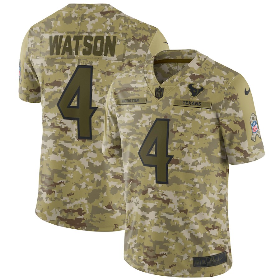 Deshaun Watson Houston Texans camo Salute To Service jersey