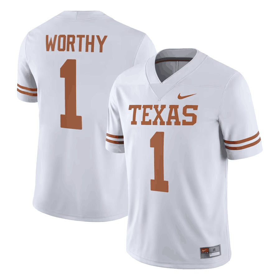 Xavier Worthy Texas Longhorns white jersey