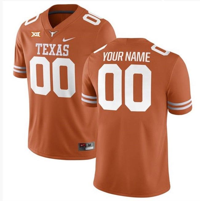 Custom Texas Longhorns orange jersey