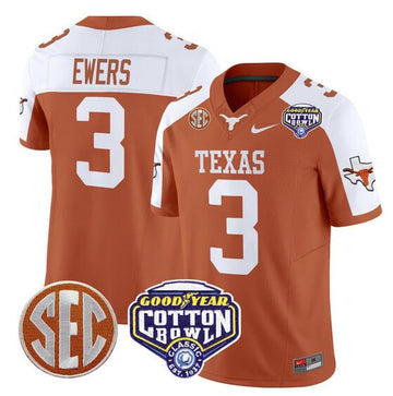 Custom Texas Longhorns orange-white FUSE jersey