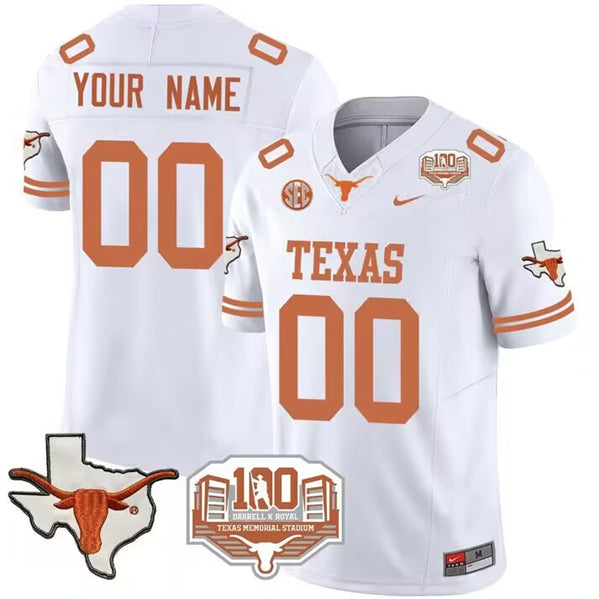 Custom Texas Longhorns white FUSE jersey