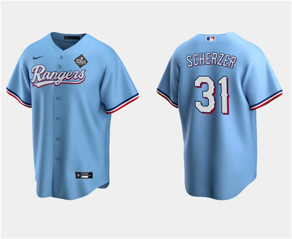 Max Scherzer Texas Rangers blue jersey