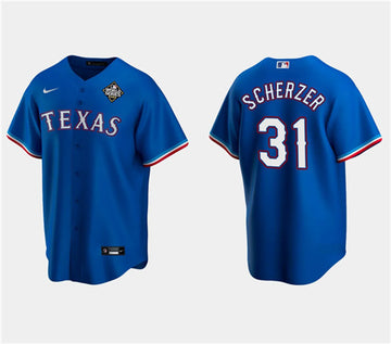 Max Scherzer Texas Rangers royal jersey