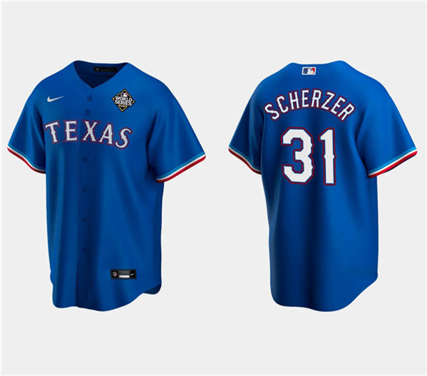 Max Scherzer Texas Rangers royal jersey