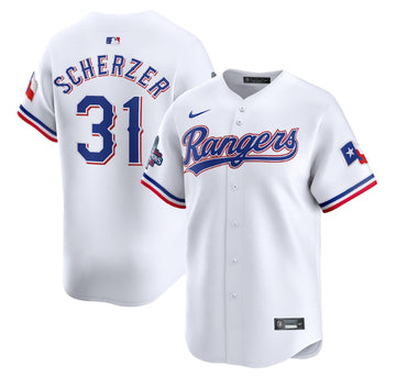 Max Scherzer Texas Rangers white jersey