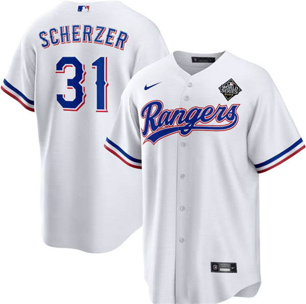 Max Scherzer Texas Rangers white jersey