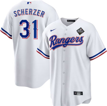 Max Scherzer Texas Rangers white jersey