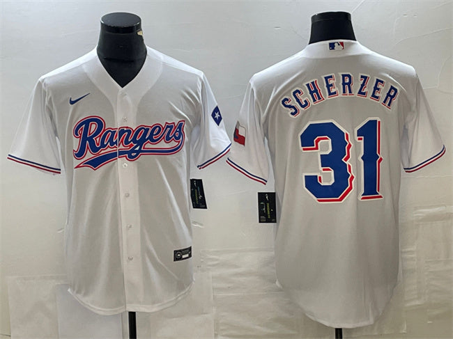 Max Scherzer Texas Rangers white jersey