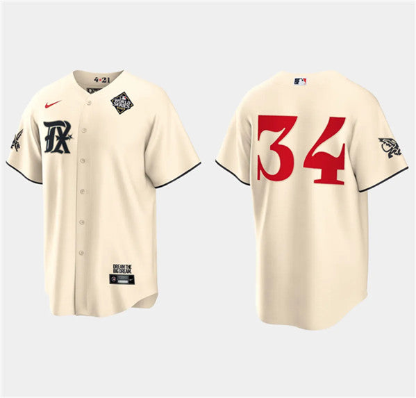 Nolan Ryan Texas Rangers cream City Connect jersey