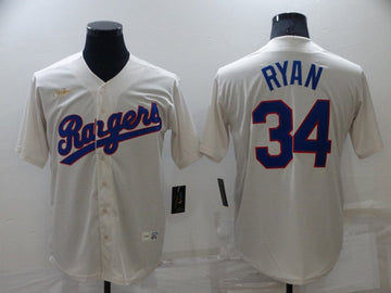 Nolan Ryan Texas Rangers cream jersey