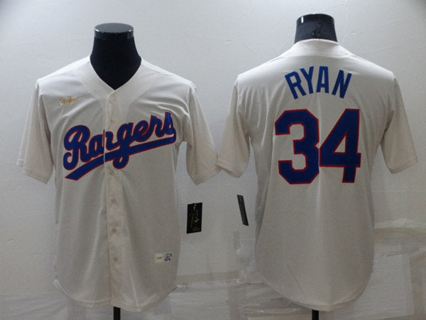 Nolan Ryan Texas Rangers cream jersey