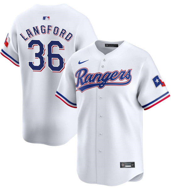 Wyatt Langford Texas Rangers white Gold Collection jersey