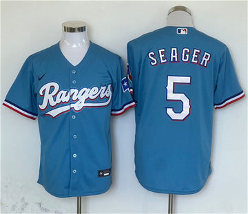 Corey Seager Texas Rangers blue jersey