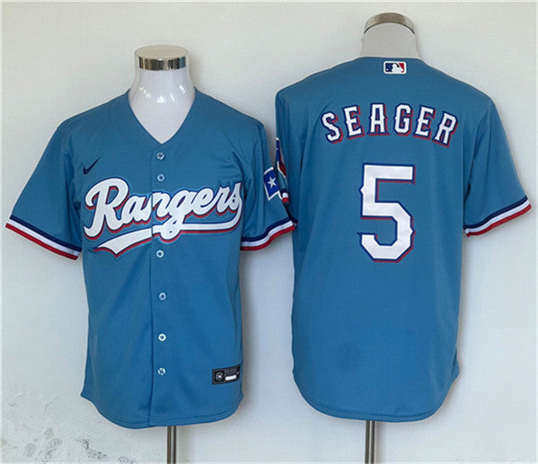 Corey Seager Texas Rangers blue jersey