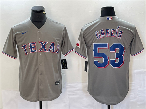 Adolis Garcia Texas Rangers gray jersey