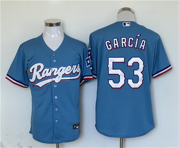 Adolis Garcia Texas Rangers blue jersey