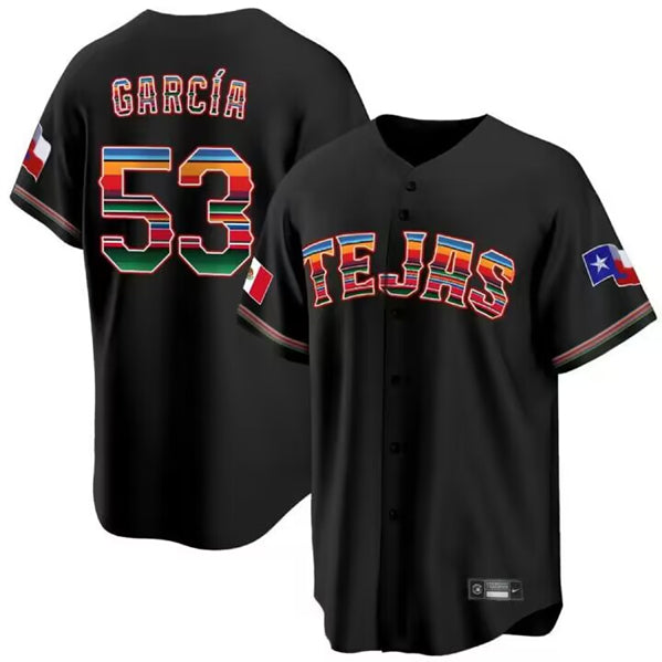 Adolis Garcia Mexico Texas Rangers black jersey