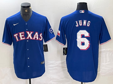 Josh Jung Texas Rangers royal jersey