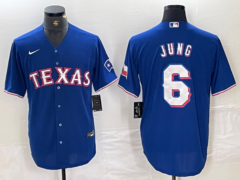 Josh Jung Texas Rangers royal jersey