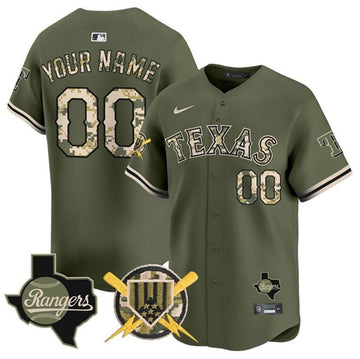 Custom Texas Rangers olive jersey