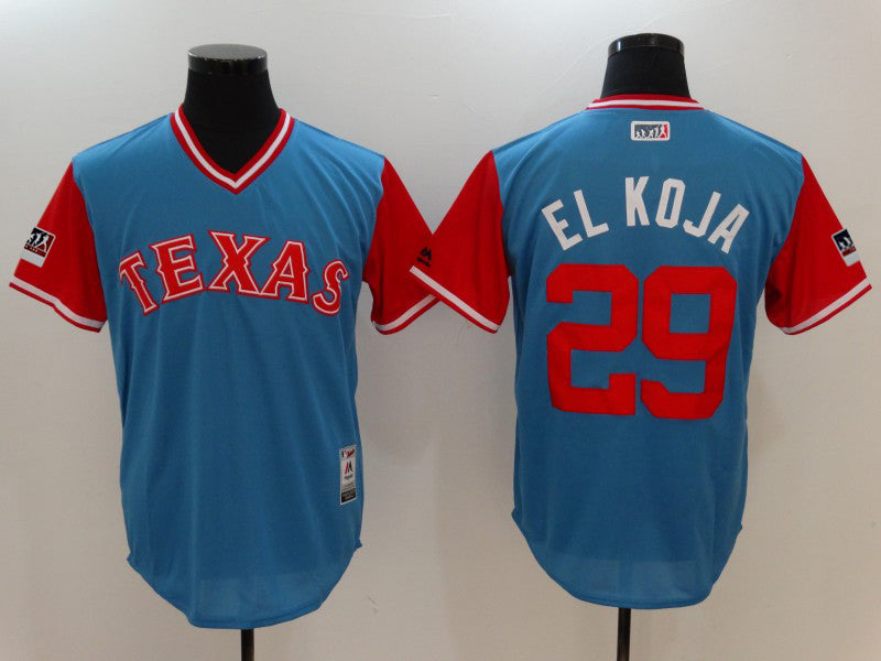 Adrian Beltre El Koja Majestic Royal-Light Texas Rangers jersey