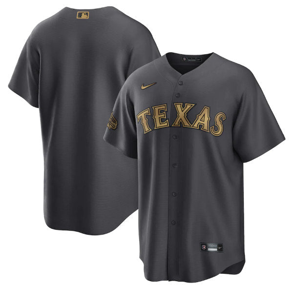 Custom Texas Rangers charcoal All-Star jersey